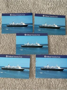 Holland America Line MS Nieuw Amsterdam Noordam Cruise Ship Postcard Lot 5 VTG